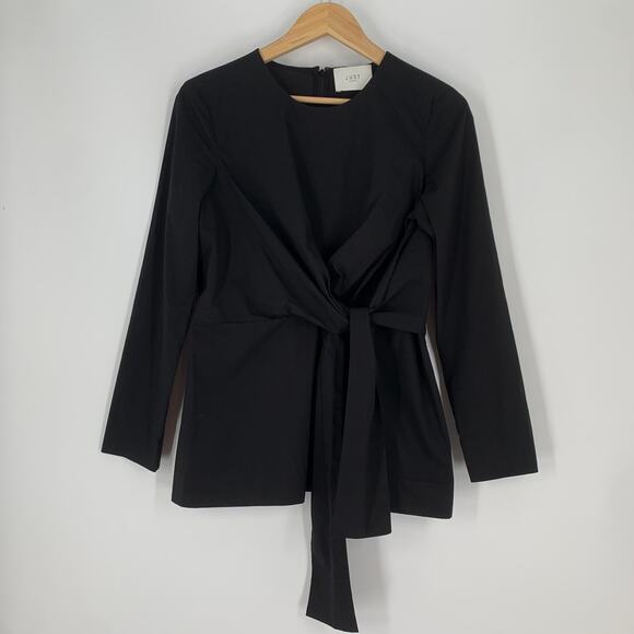 JUST FEMALE Sunday Blouse Tie Detail in Black - Picture 5 of 14